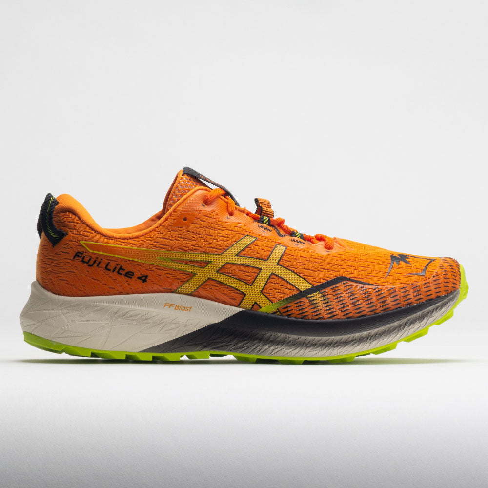 ASICS Fuji Lite 4 Men's Trail Running Shoes Bright Orange/Neon Lime Size 12 Width D - Medium