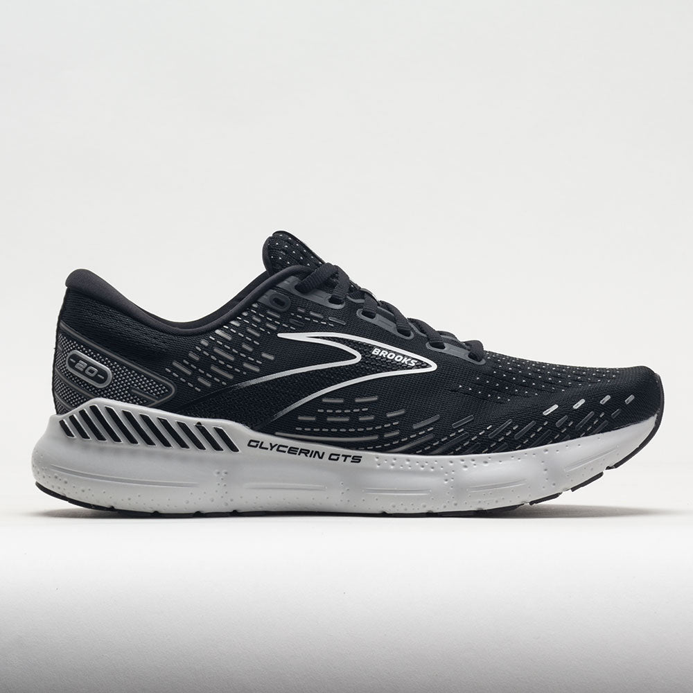 Brooks Glycerin GTS 20 Men's Running Shoes Black/White/Alloy Size 9.5 Width EE - Wide