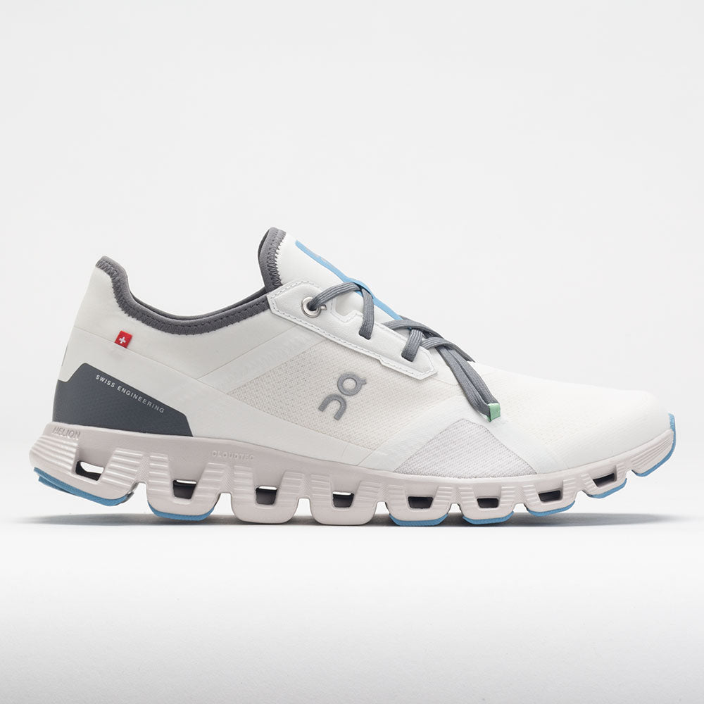 On Cloud X 3 AD Men's Running Shoes Undyed White/Niagara Size 8.5 Width D - Medium -  On Running