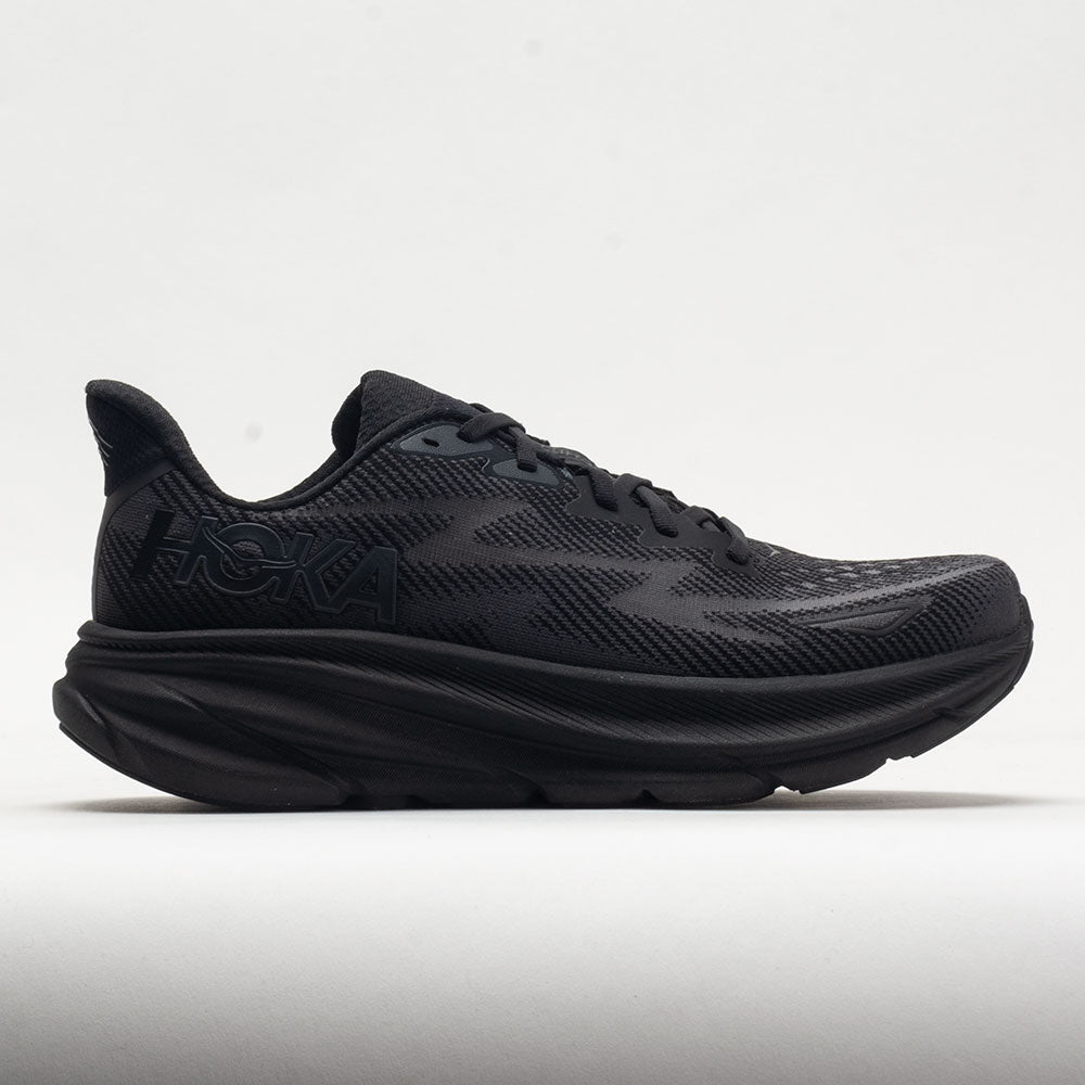 HOKA Clifton 9 Women's Running Shoes Black/Black Size 9.5 Width B - Medium
