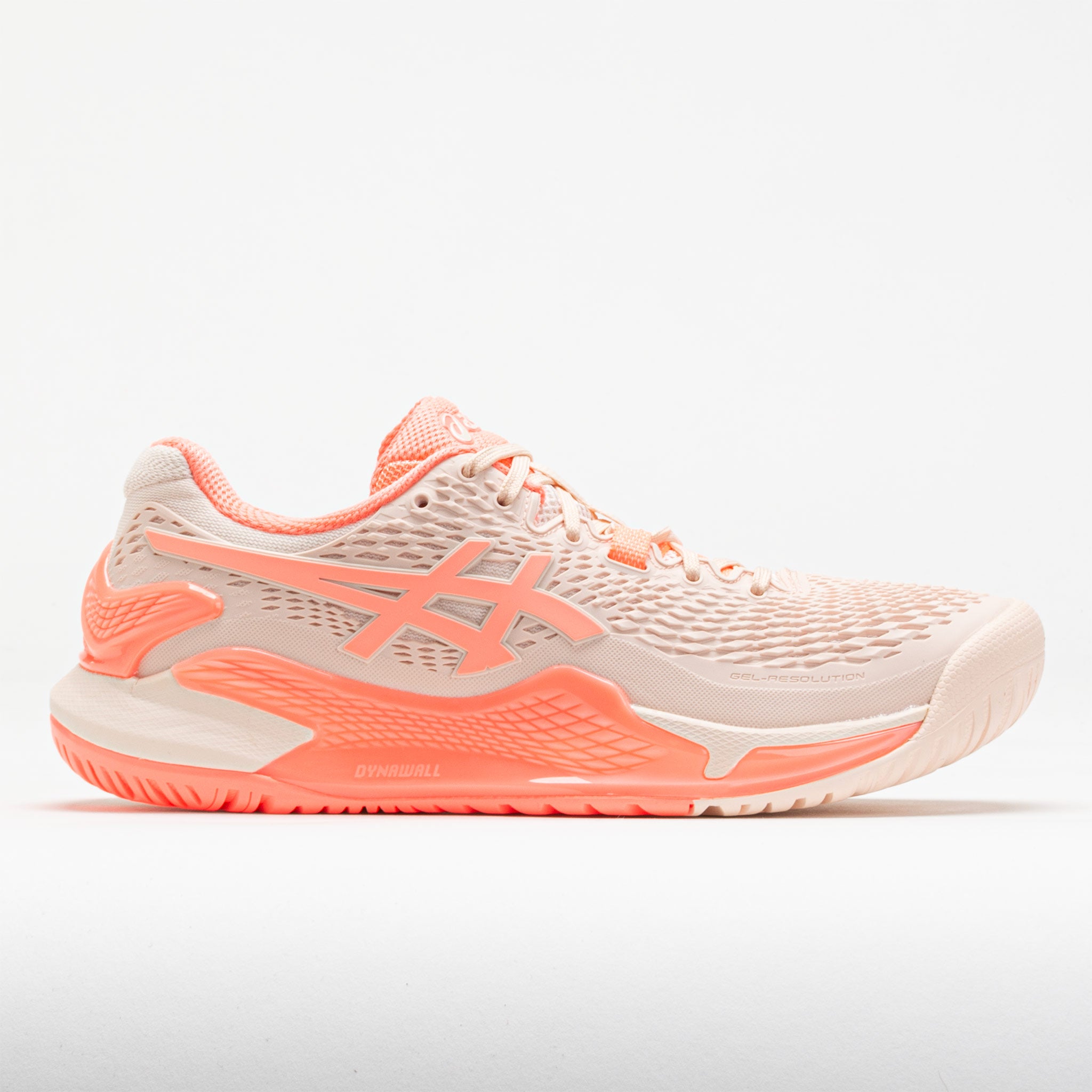 ASICS GEL-Resolution 9 Women's Tennis Shoes Pearl Pink/Sun Coral Size 10.5 Width B - Medium -  1042A208.700