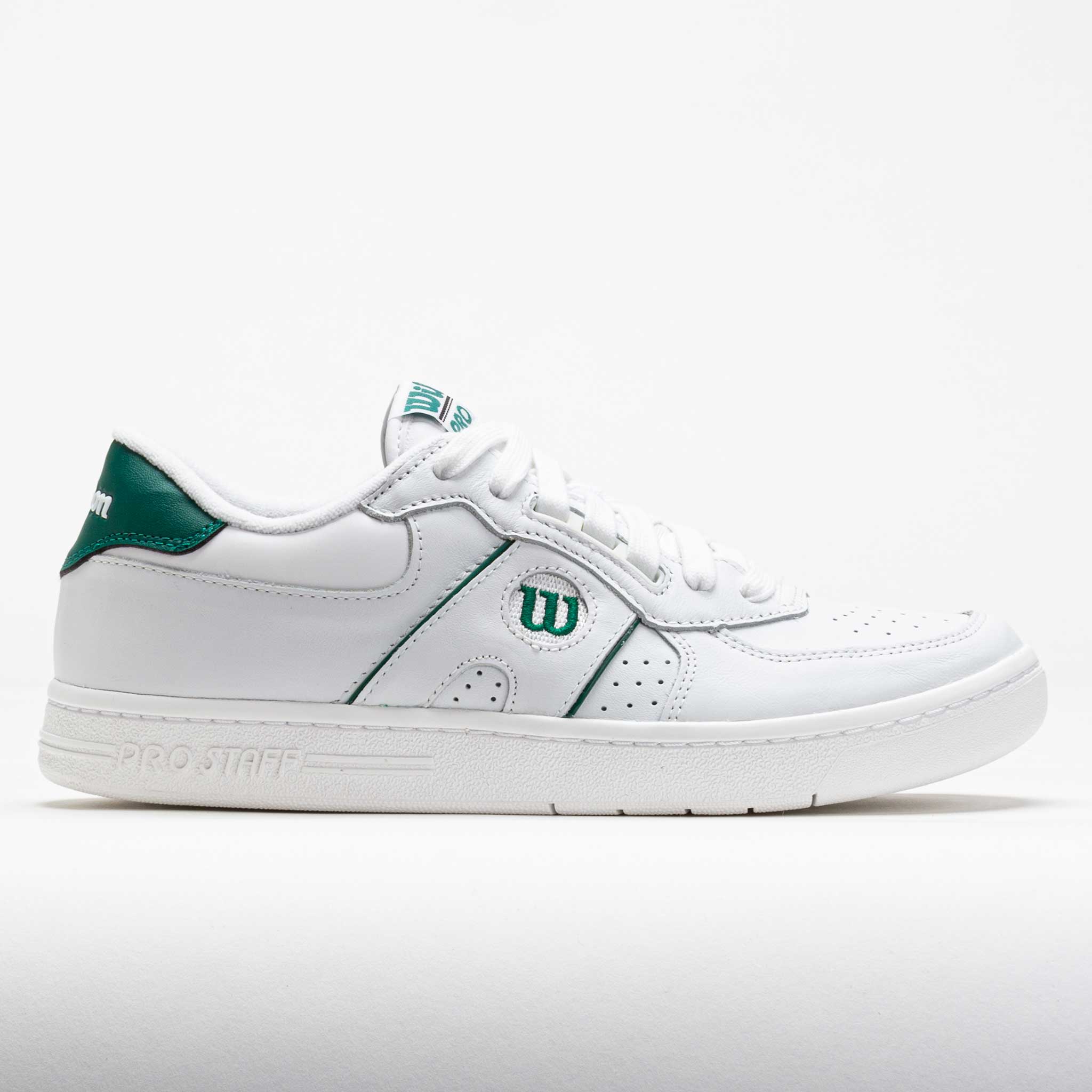 Wilson Pro Staff 87 Classic Unisex White/White/Aventurine Lifestyle Sneakers Size Men's 12.5 / Women's 14 Width Medium