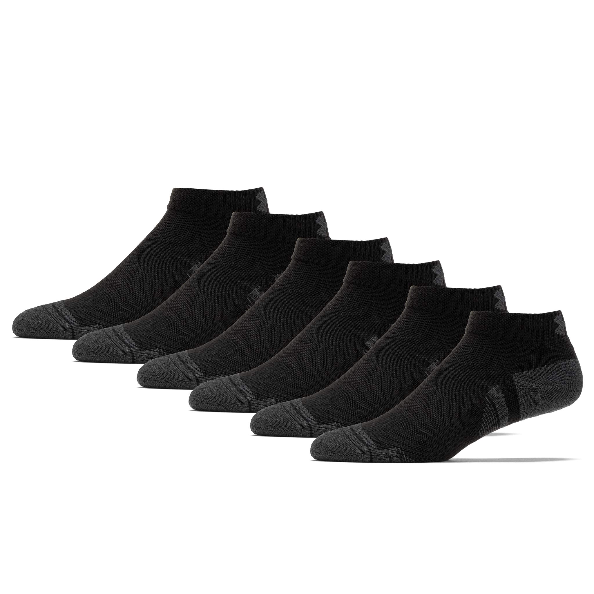 Under Armour Performance Tech Low Cut Socks 6-Pack Socks Black/Jet Gray, Size Medium