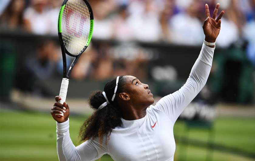 Serena Williams on tennis court