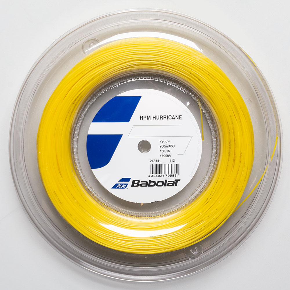 Babolat RPM Hurricane 16 660' Reel Tennis String Reels Yellow -  243141-113