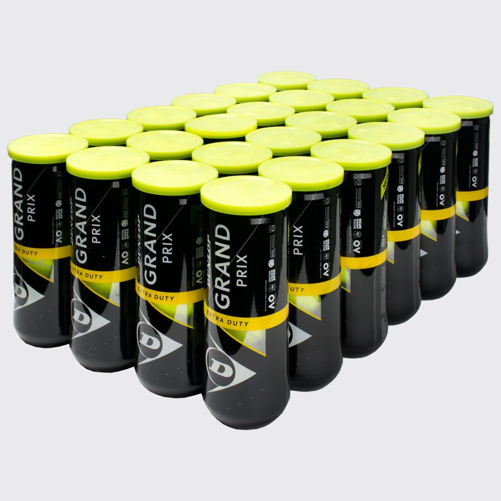 Dunlop Sports ATP Championship Tennis Balls, Extra Duty, 6 x 3-Ball cans,  Yellow, 6-can Pack