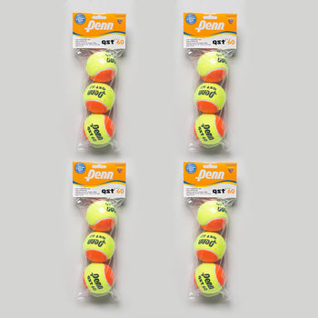 Penn QST 60 Pelotas de tenis – Pelotas de tenis de punto naranja de fieltro  juvenil para principiantes – Bolsa de plástico de 3 bolas