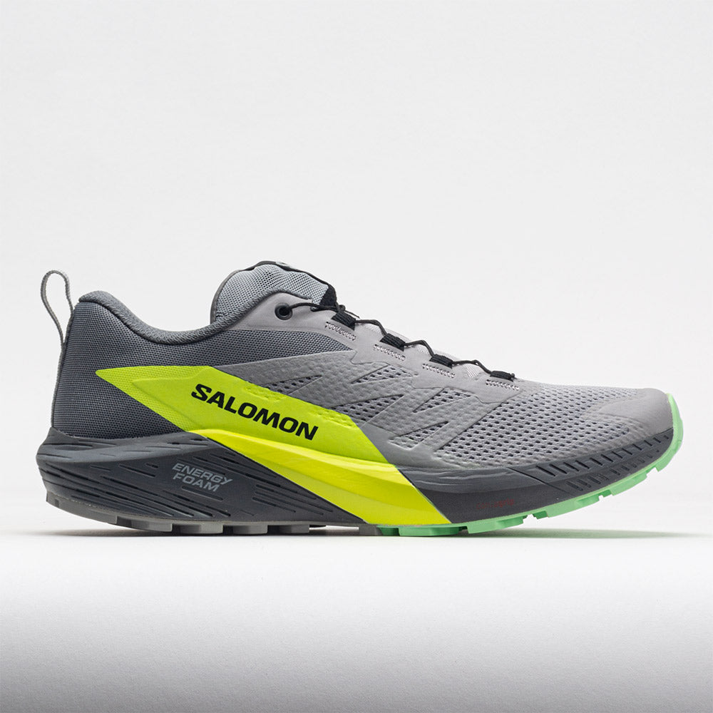 Salomon Sense Ride 5 Men's Trail Running Shoes Alloy/Quiet Shade/Safety Yellow Size 8.5 Width D - Medium