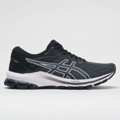 black and white asics running shoes