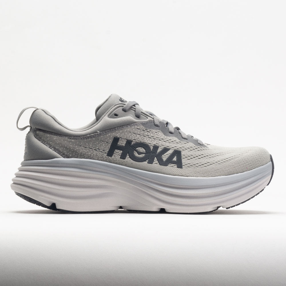 HOKA Bondi 8 Men's Running Shoes Sharkskin/Harbor Mist Size 12.5 Width D - Medium