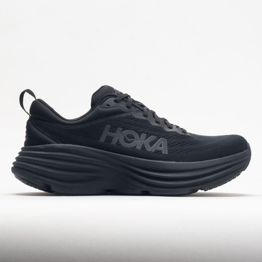 HOKA Bondi 8 Men's Running Shoes Black/Black Size 8.5 Width 4E - Extra Wide