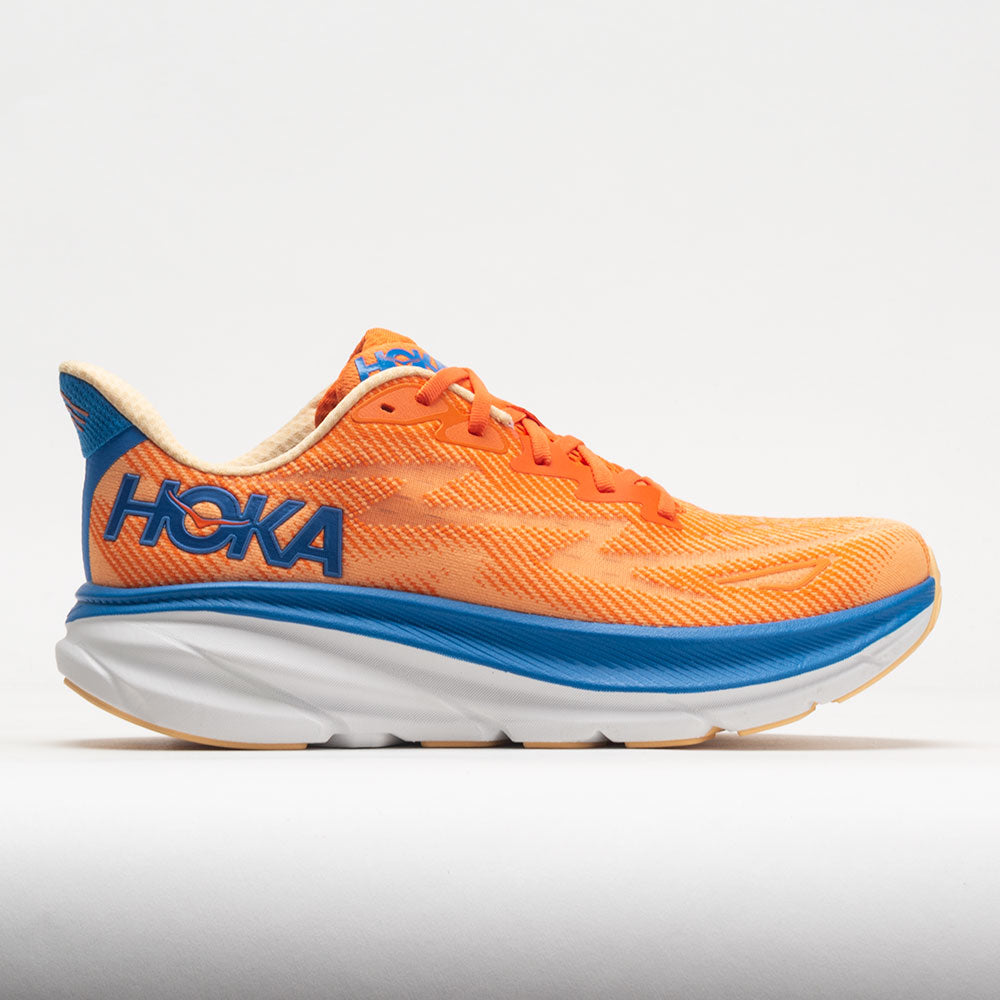 HOKA Clifton 9 Men's Running Shoes Vibrant Orange/Impala Size 11.5 Width EE - Wide