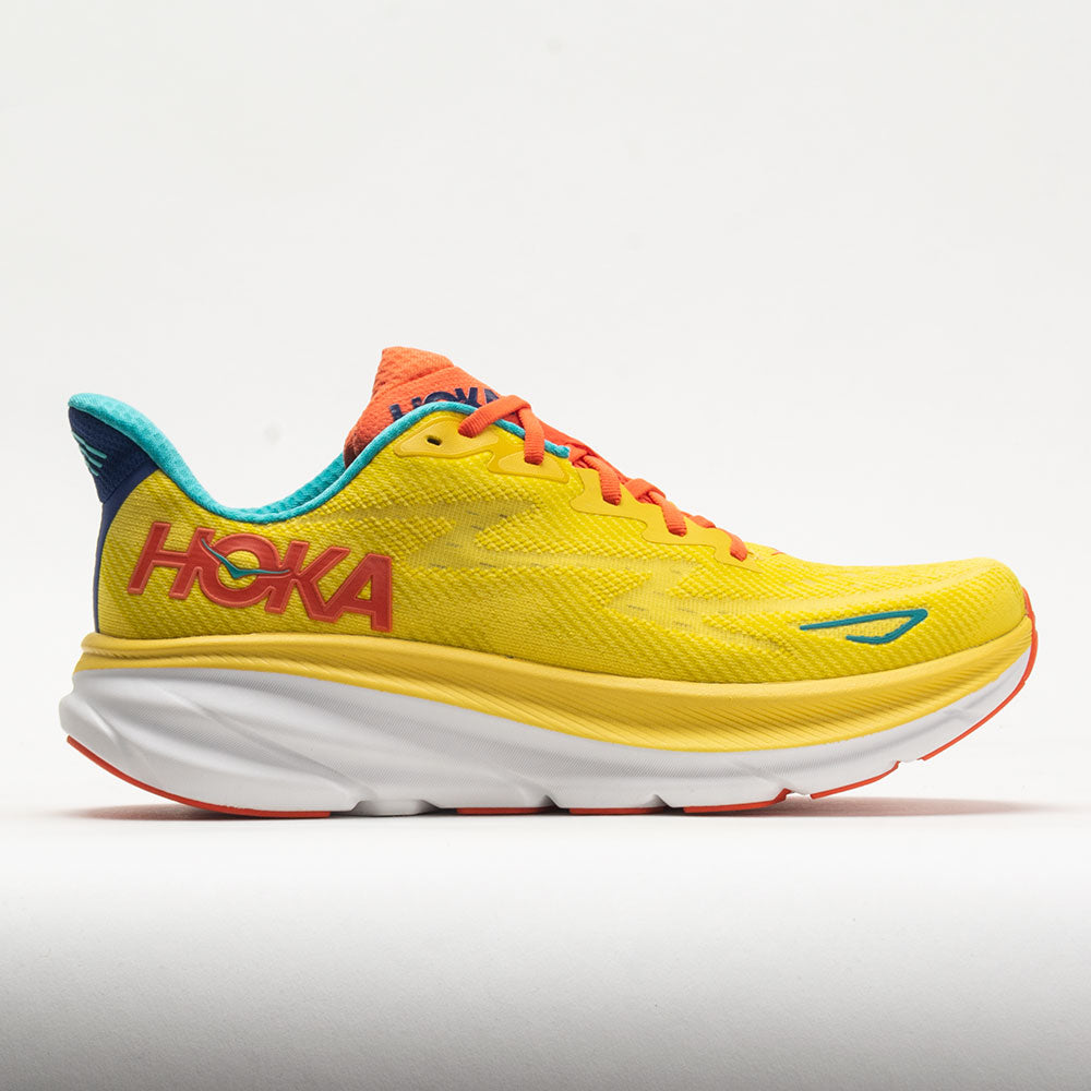 HOKA Clifton 9 Men's Running Shoes Passion Fruit/Maize Size 12.5 Width D - Medium