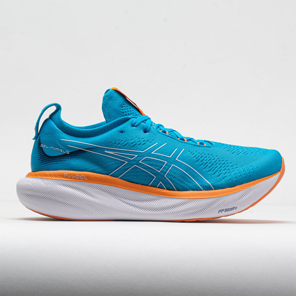 ASICS GEL-Nimbus 25 Men's Running Shoes Island Blue/Sun Peach Size 10 Width 4E - Extra Wide -  1011B547.400