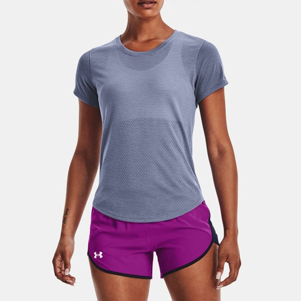Under Armour Streaker Run Short Sleeve Women's Running Apparel Aurora Purple, Size Medium