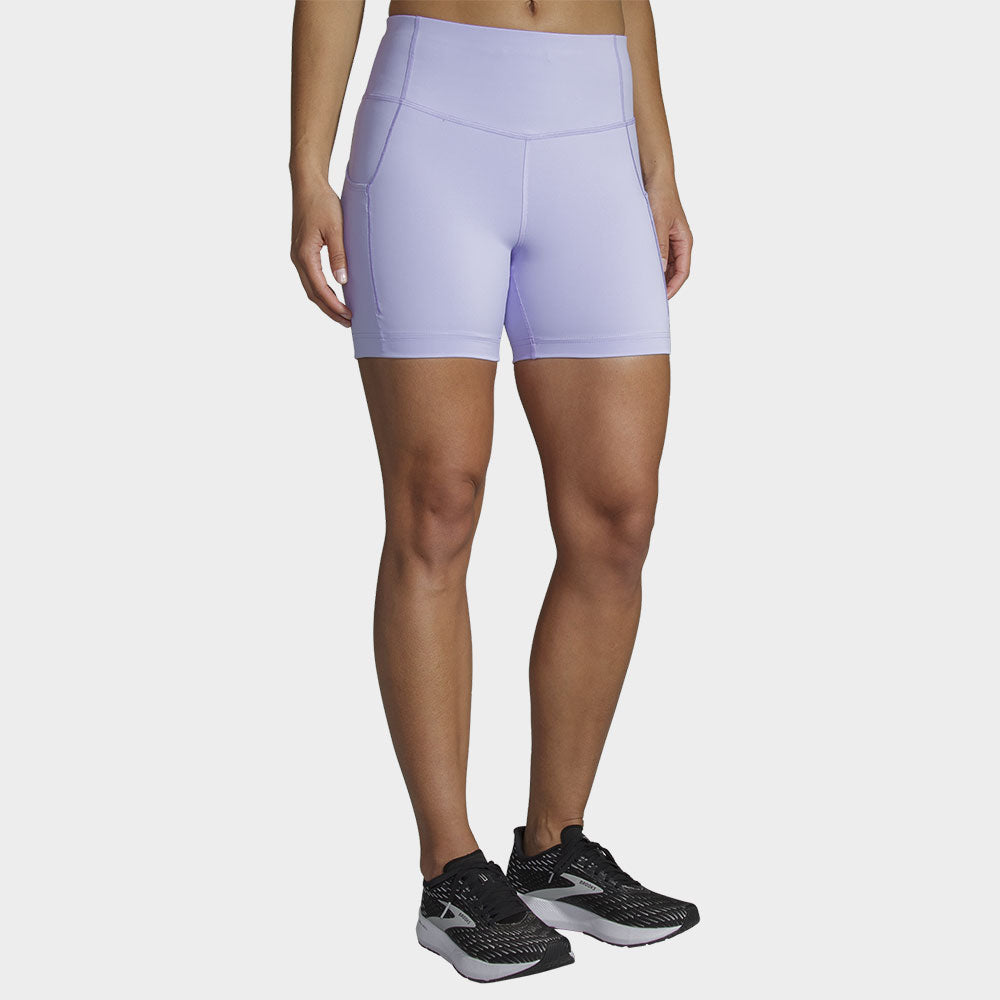 Brooks Method 5"" Short Tight Women's Running Apparel Violet Dash, Size Large
