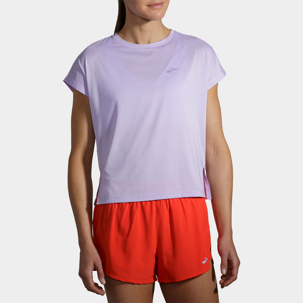 Brooks Sprint Free Short Sleeve Women's Running Apparel Violet Dash, Size XXL