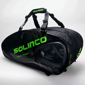 Solinco Tour 15-Pack Racquet Bag Black/Neon Green (Item #073227)