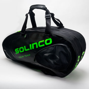 Solinco Tour 6-Pack Racquet Bag Black/Neon Green (Item #073228)