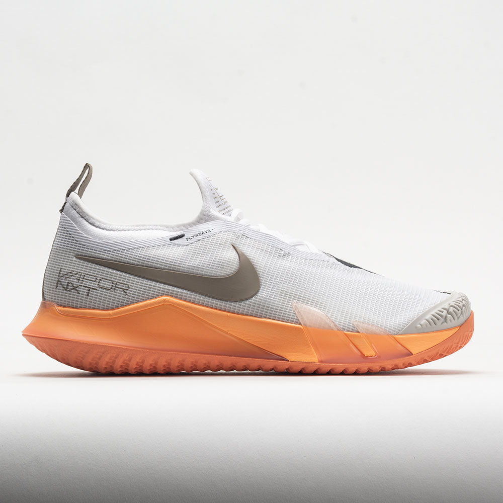 Nike React Vapor NXT Men's Tennis Shoes White/Khaki/Light Bone/Orange Trance Size 9 Width D - Medium