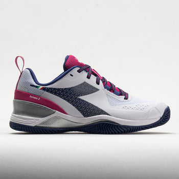 Diadora Blushield Torneo 2 Clay Women's White/Blueprint/Pink Yarrow (Item #117022)