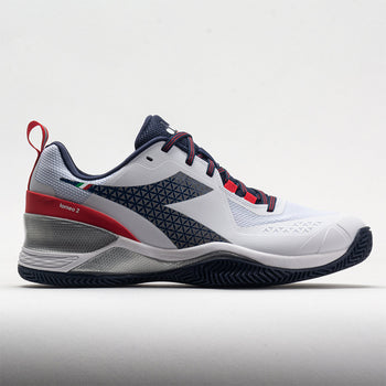 Diadora Blushield Torneo 2 Clay Men's White/Corsair/Fiery Red (Item #117026)