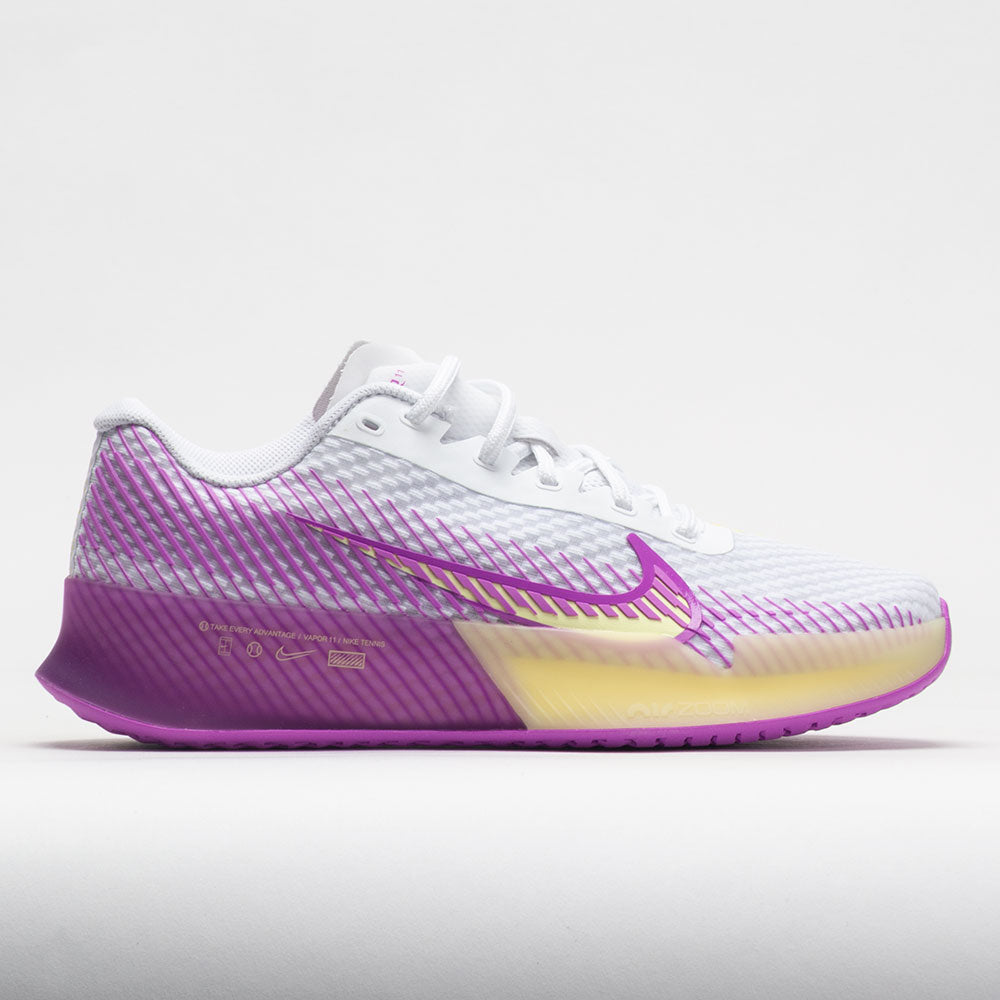 Nike Zoom Vapor 11 Women's Tennis Shoes White/Citron Tint/Fuchsia Dream Size 7.5 Width B - Medium