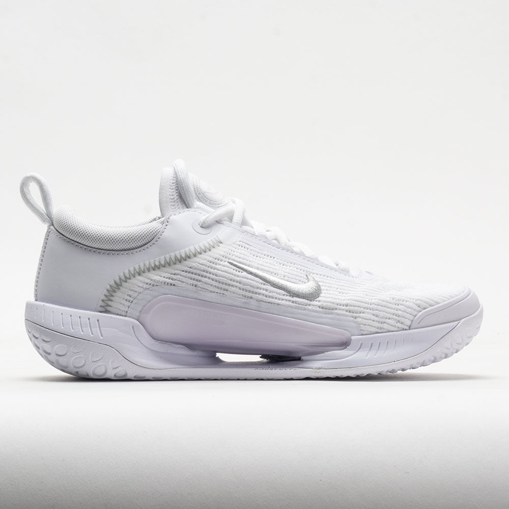 Nike Zoom NXT Women's Tennis Shoes White/Metallic Silver/Grey Fog Size 9.5 Width B - Medium
