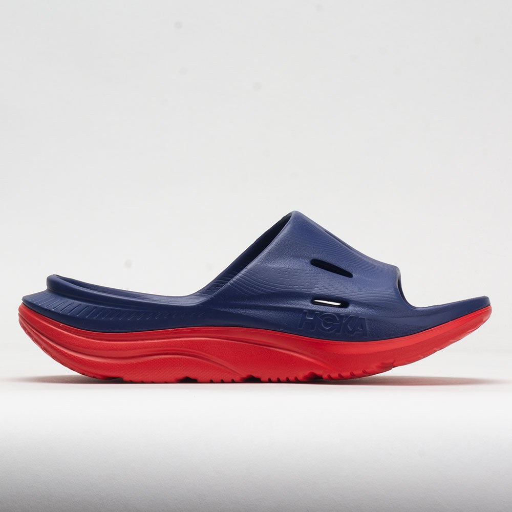 HOKA Ora Slide 3 Unisex Bellwether Blue/Red Alert Sandals & Slides Size 12 Width Medium