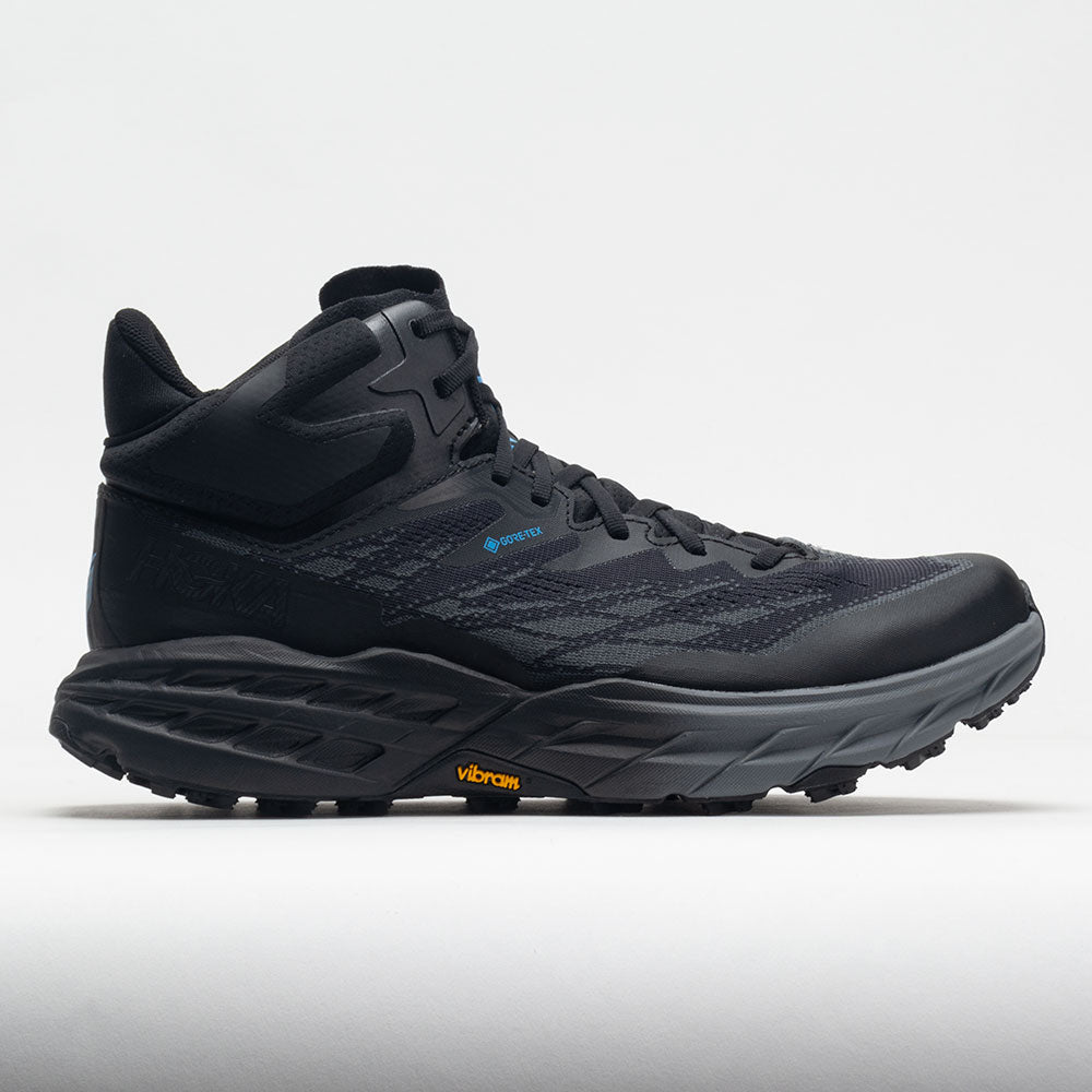 Hoka One One Speedgoat 5 Mid GTX Men's Hiking Shoes Black/Black Size 9.5 Width D - Medium