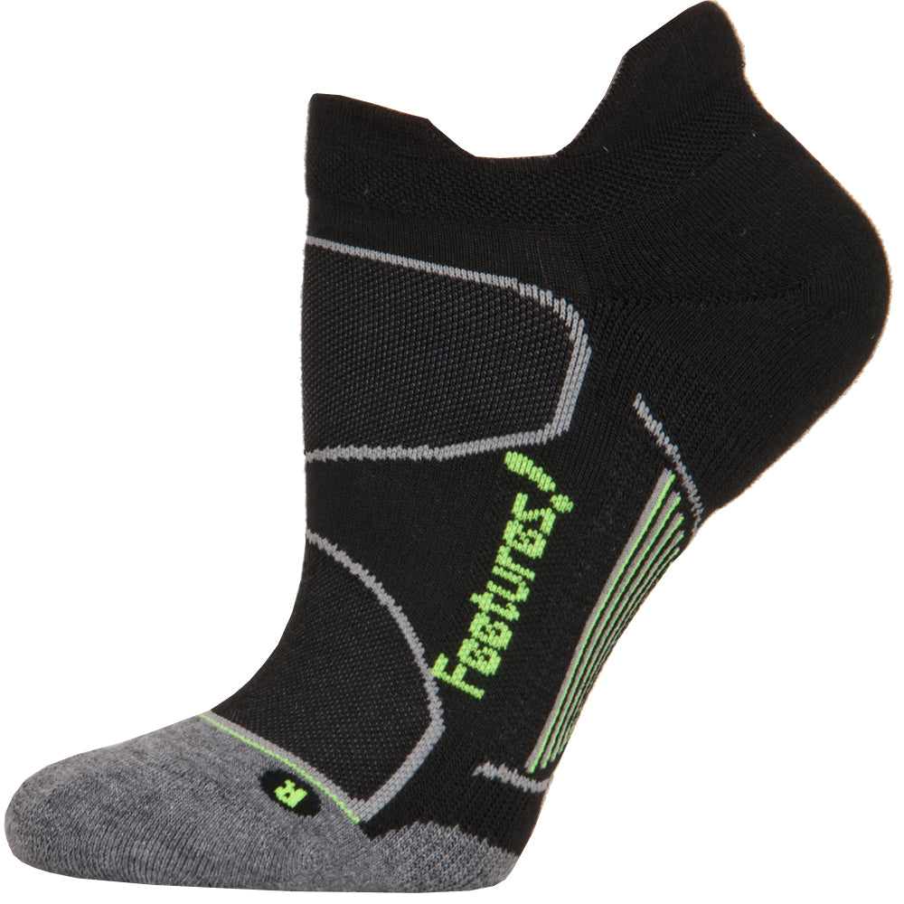 feetures elite max cushion no show tab athletic running socks