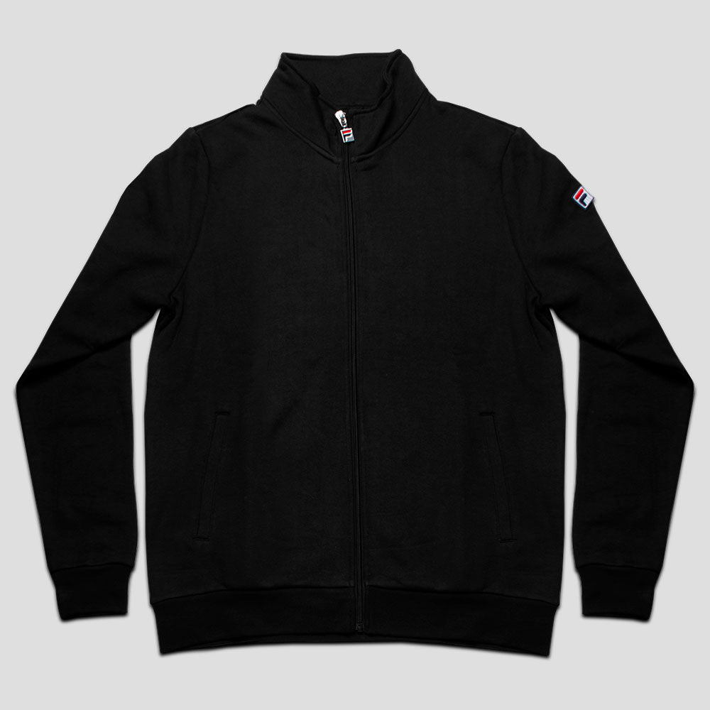 Fila Essentials Match Fleece Full Zip Jacket Men's Tennis Apparel Black, Size XXL