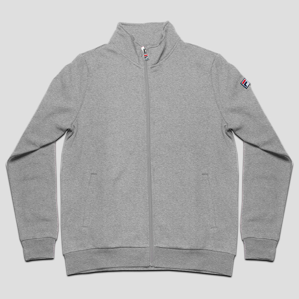 Fila Essentials Match Fleece Full Zip Jacket Men's Tennis Apparel Gray, Size Medium