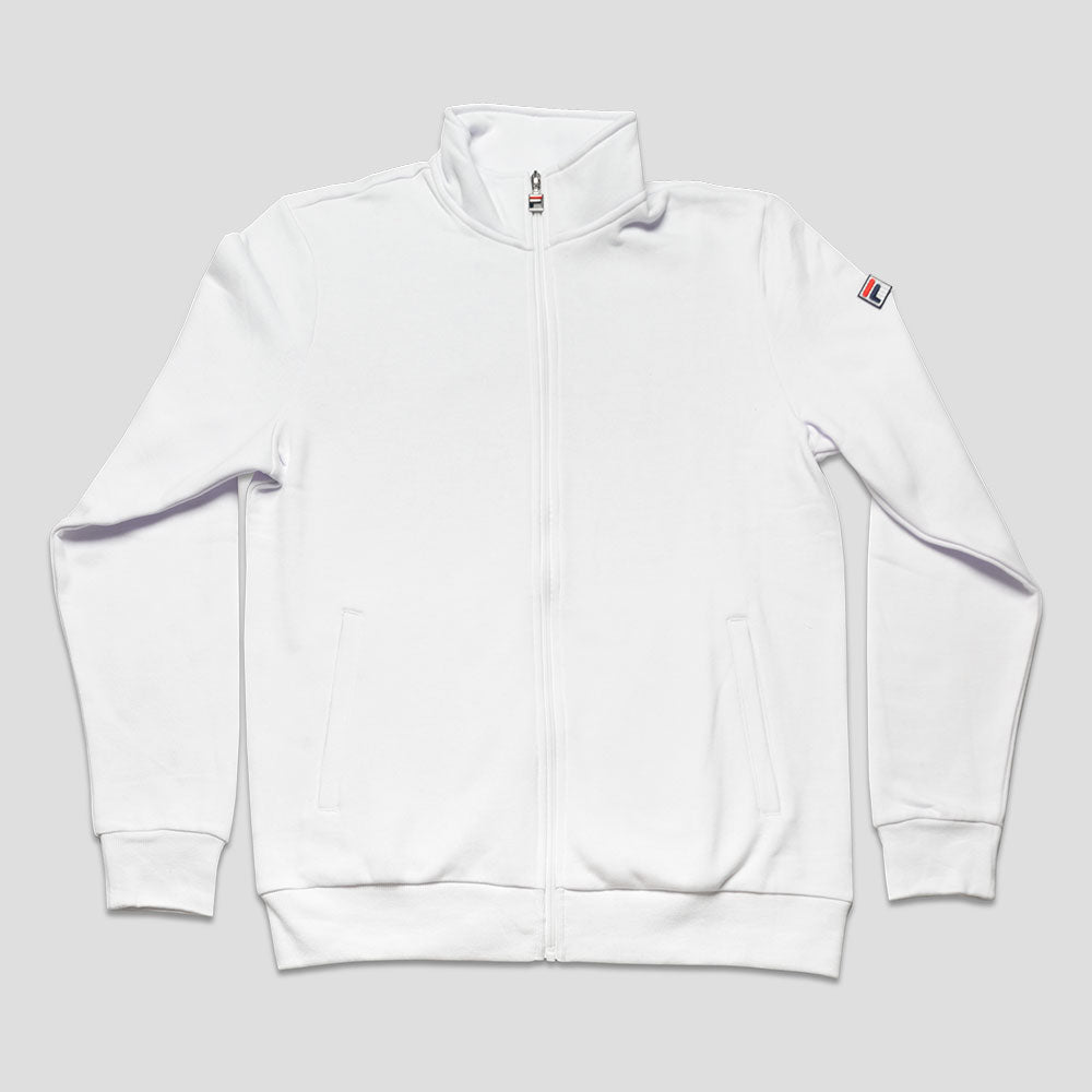 Fila Essentials Match Fleece Full Zip Jacket Men's Tennis Apparel White, Size XL