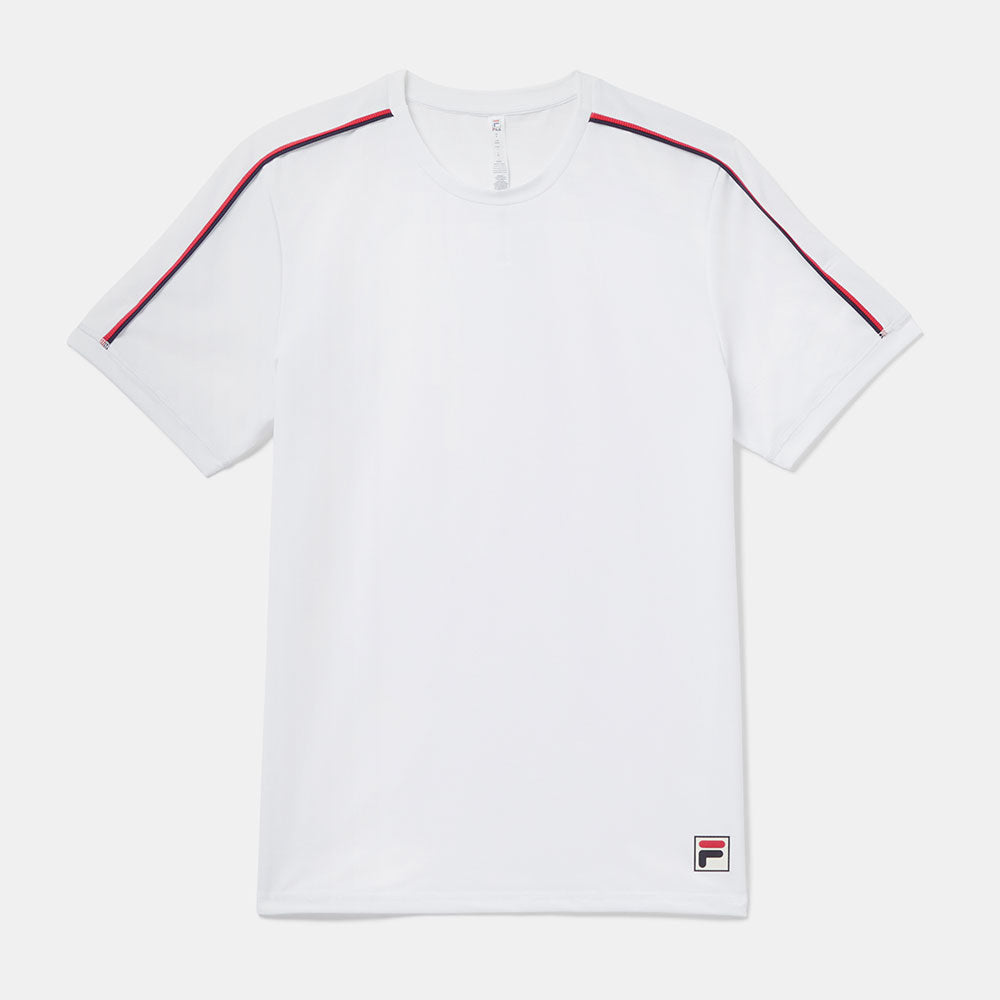 Fila Heritage Essentials Jacquard Crew Men's Tennis Apparel White/Fila Navy/Fila Red, Size XXL