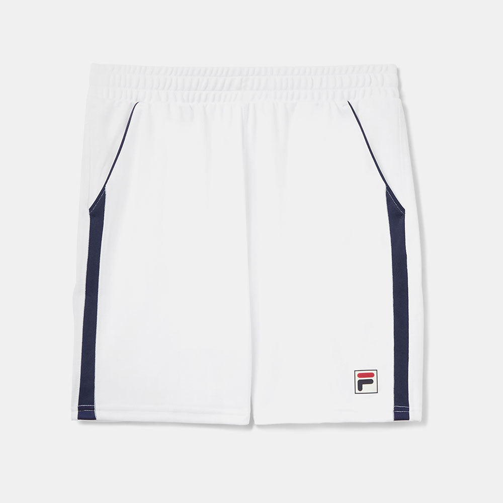 Fila Heritage Essentials Knit Short Men's Tennis Apparel White/Fila Navy/Fila Red, Size Medium