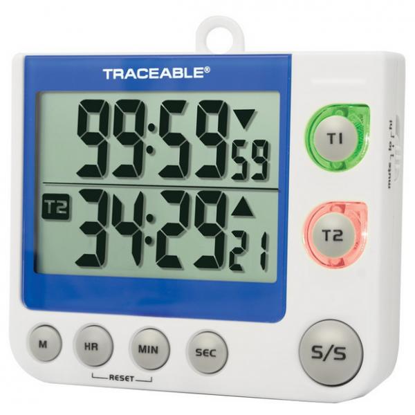 Product: Digi-Sense Dual-Display 2-Channel Jumbo-Digit Digital Clock/Timer  from Environmental Express