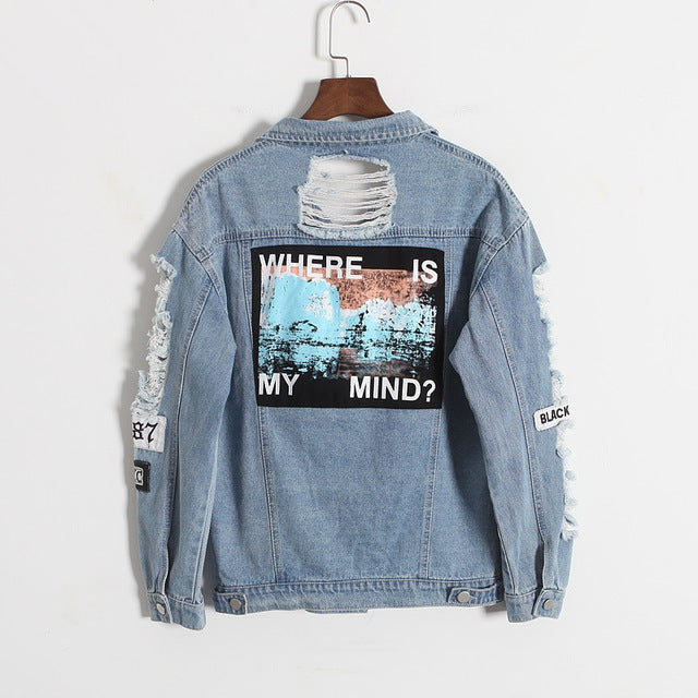 destroyed denim jacket