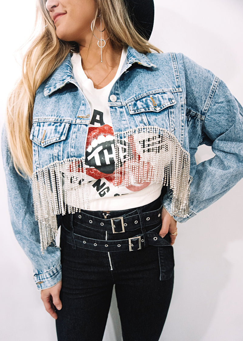 jean jacket with bling