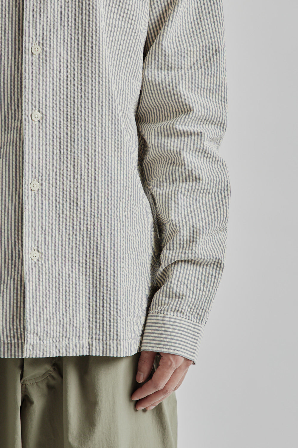 Kestin SS25 Tain Shirt Ecru Blue Stripe 08