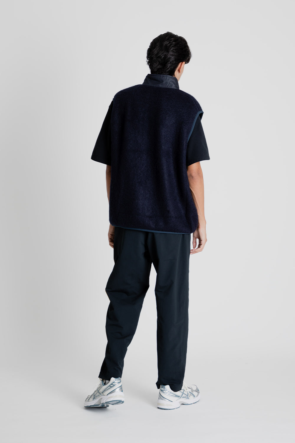 Nanamica Zip Up Mohair Vest Navy Back
