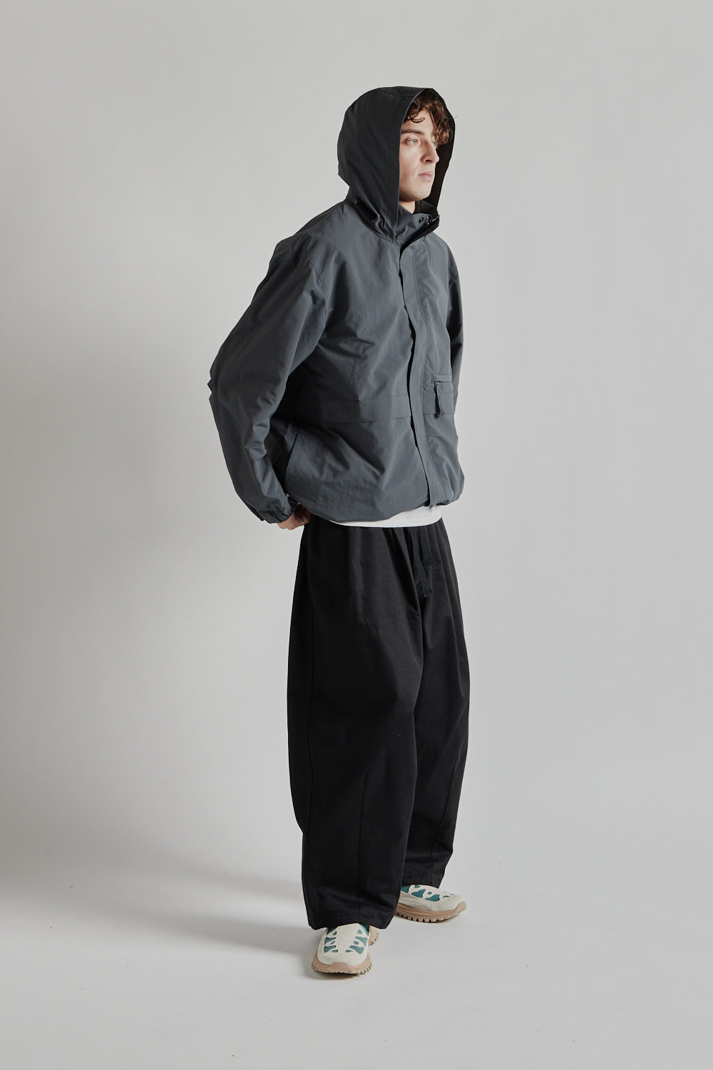 Still by Hand Stand Collar Field Jacket Blue Grey 16