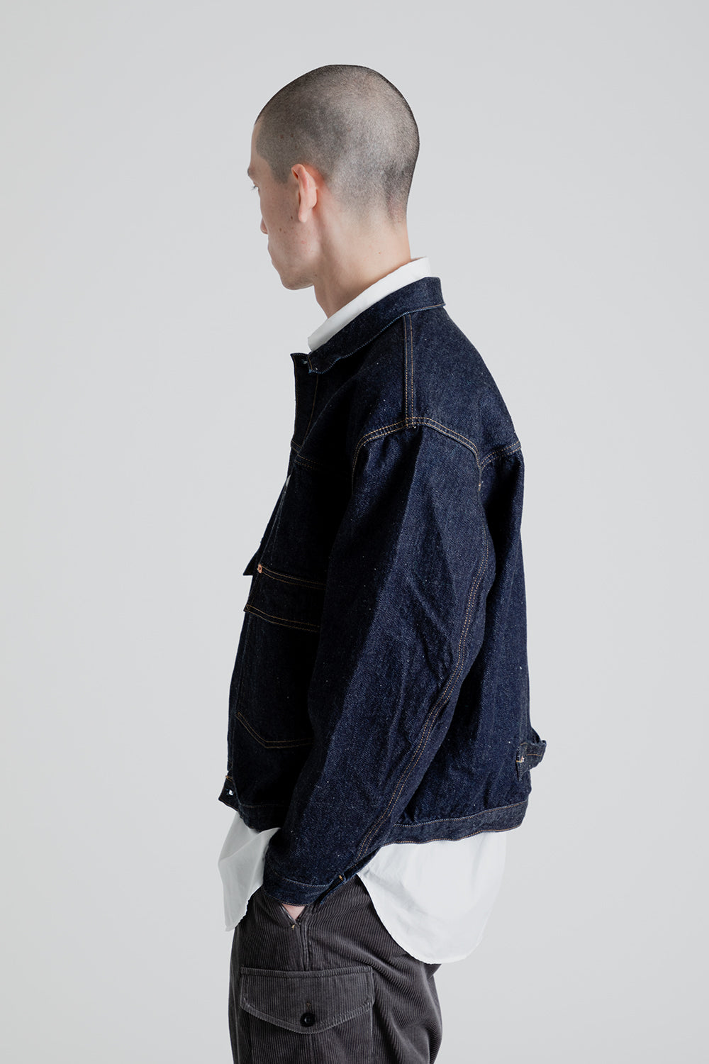 Kaptain Sunshine Denim Trucker Jacket in Indigo One Wash | Wallace Mer