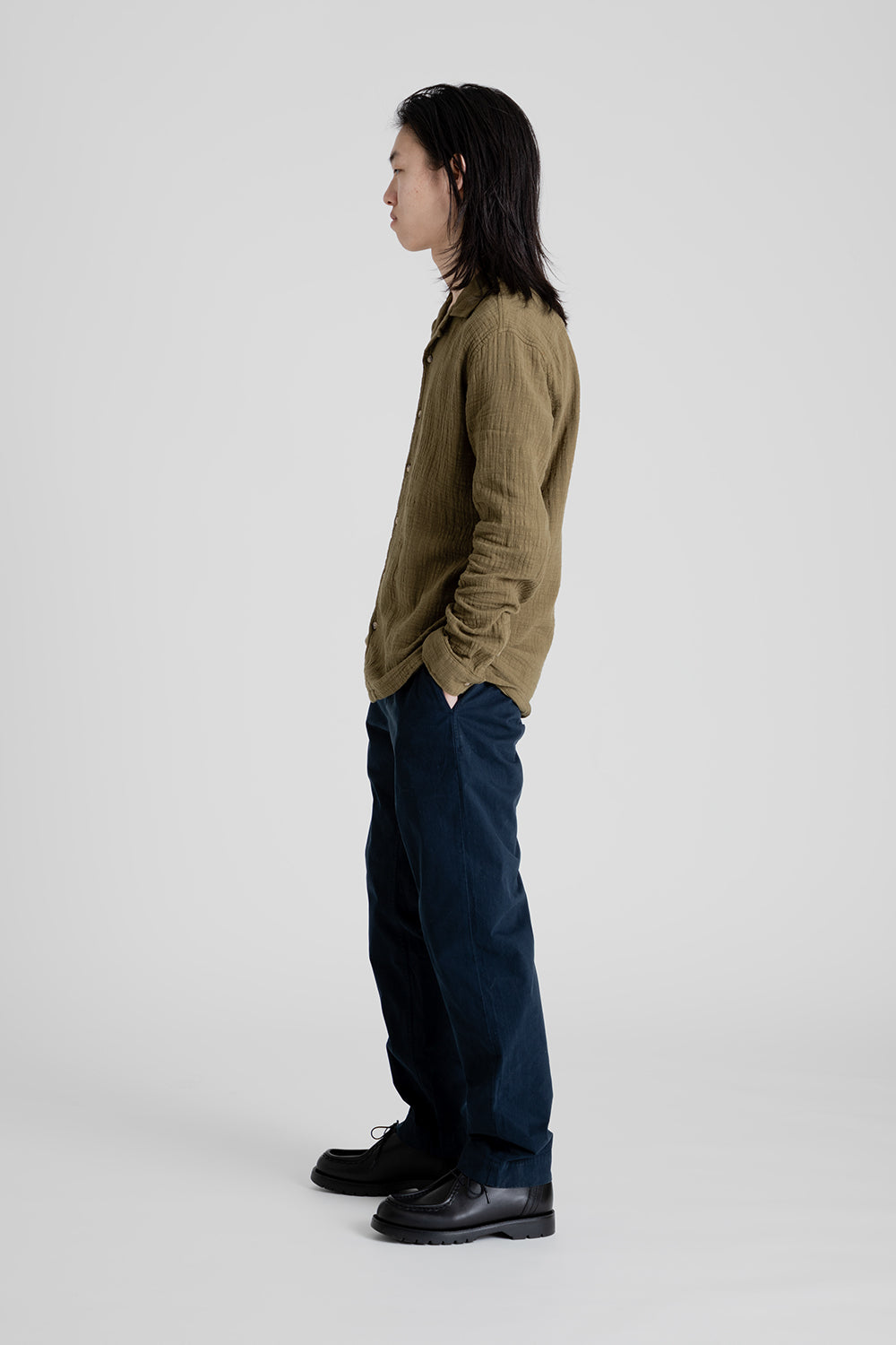 Kestin Inverness Cotton Trouser Navy Side