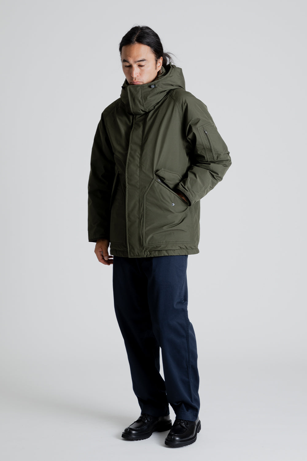 Nanamica GORE-TEX Down Coat in Khaki Green | Wallace Mercantile Shop