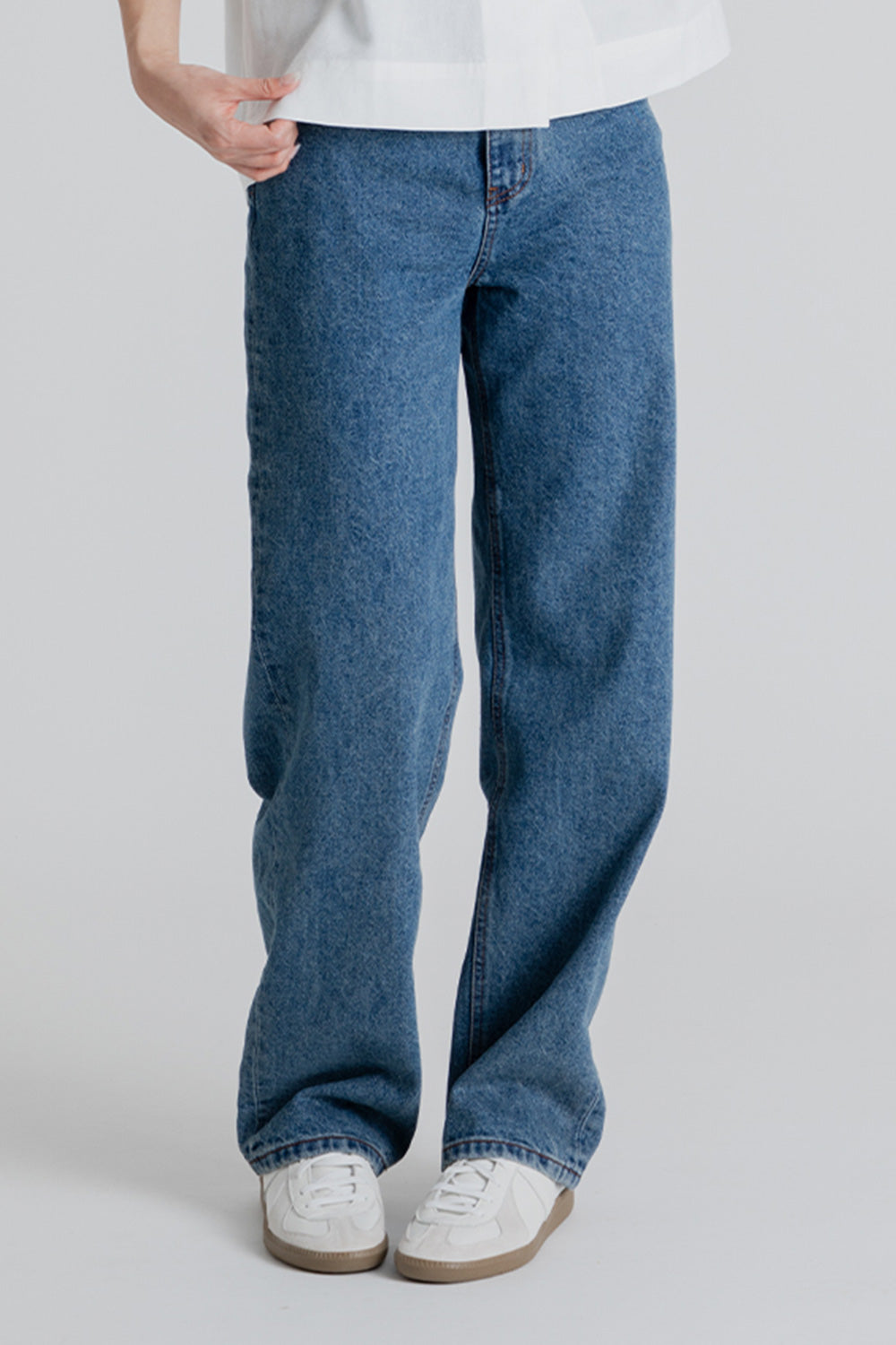 Kaptain Sunshine Buckleback Baker Pants in Indigo Denim | Wallace