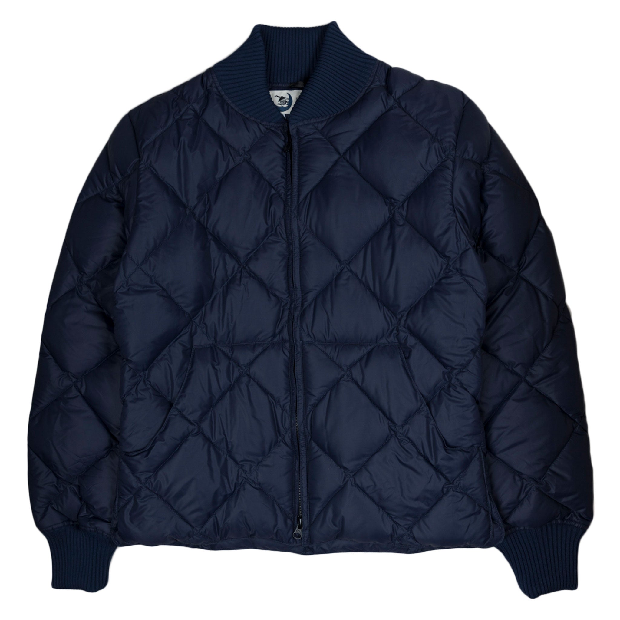 Diagonal Quilt Jacket - Navy