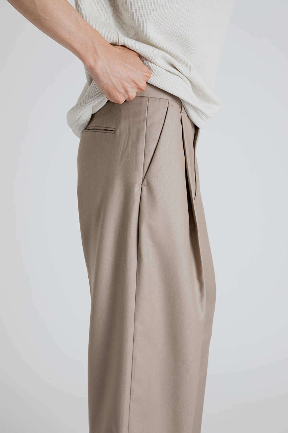 Frizmworks OG One Tuck Wide Slack Pants in Beige | Wallace Mercantile