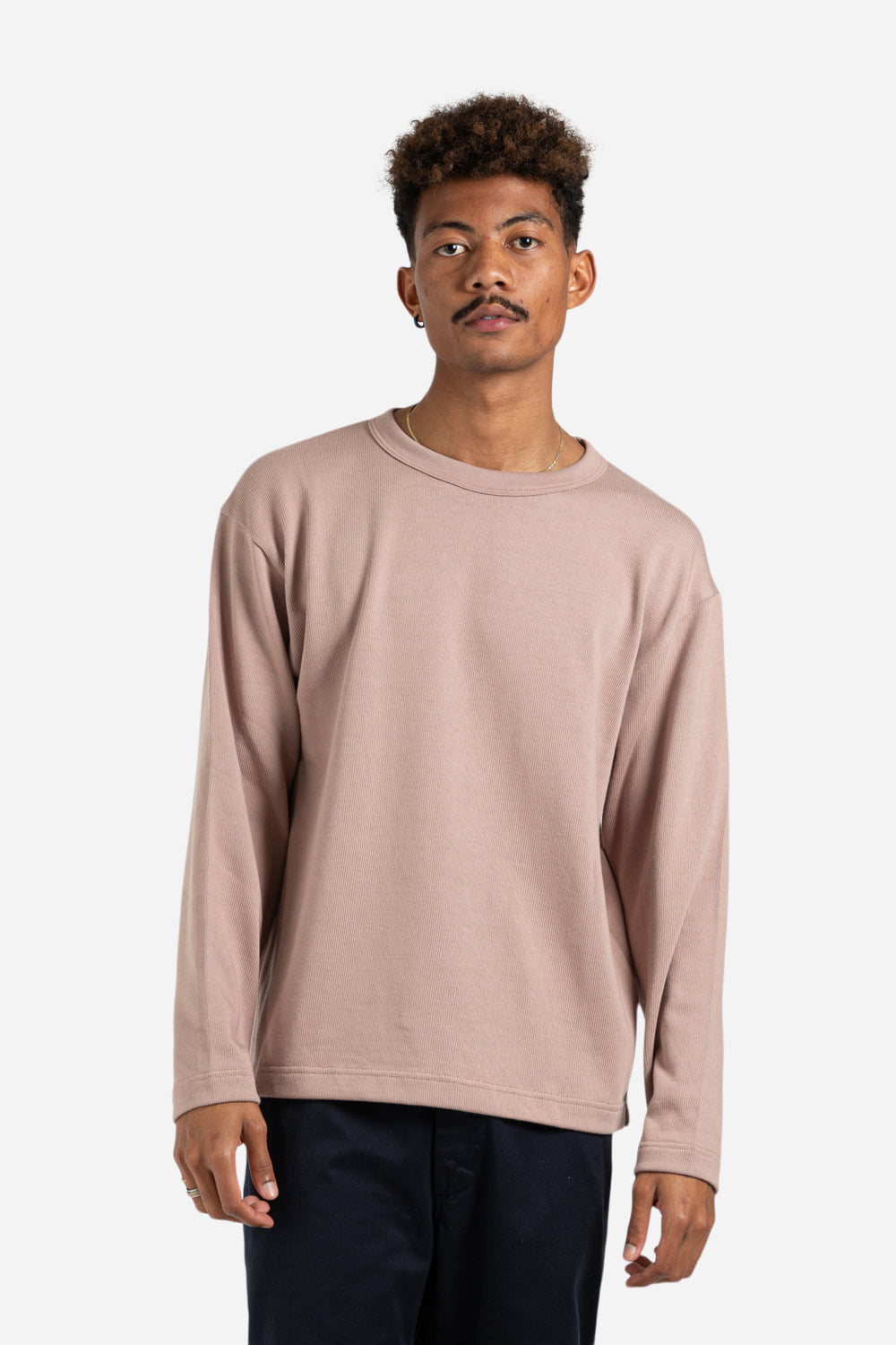 Jackman Pima Drop Crew Sweatshirt in Khaki | Wallace Mercantile Shop