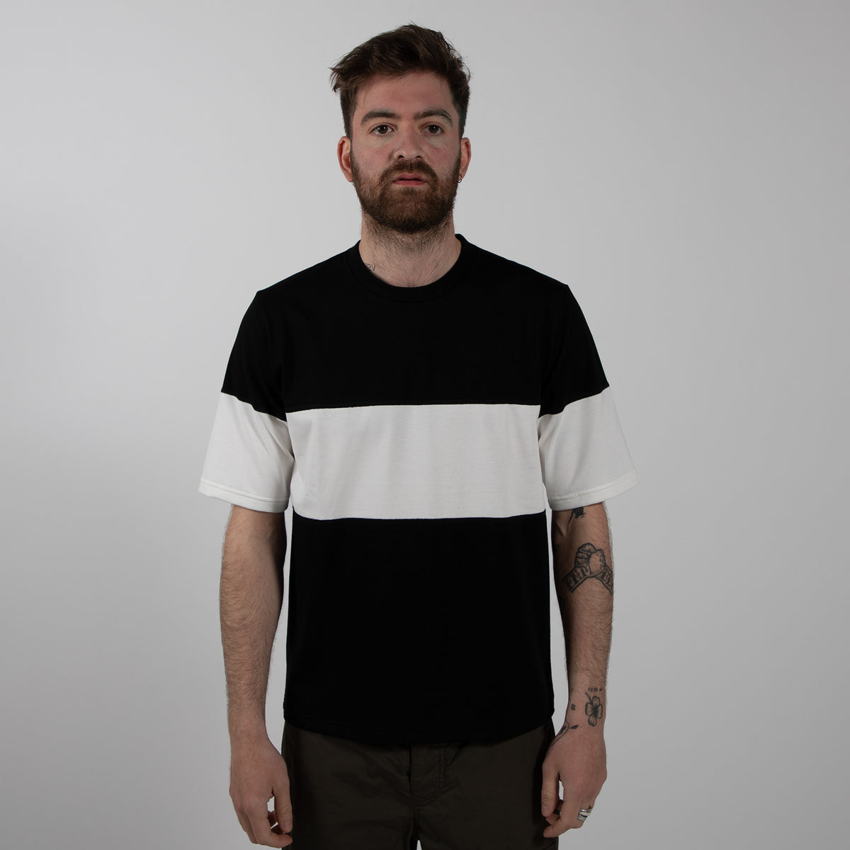 Border T-shirt One Stripe Black / White - Wallace Mercantile Shop